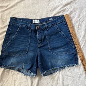 Soho Women’s Dark Blue Denim Frayed Hem Shorts 8
